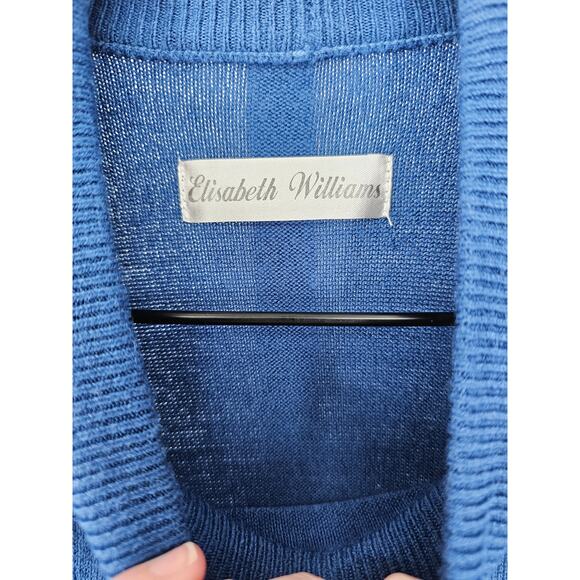 Elisabeth Williams Womens Sz PXL Petite Mock Neck Sweater Solid Blue - Picture 3 of 6